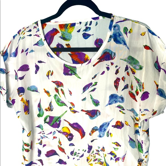 Birds and Feathers Women’s blouse . - Picture 2 of 2